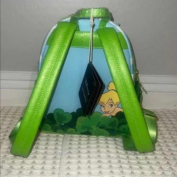 NWT Loungefly Disney Peter Pan Tinker Bell Clover Mini Backpack WEB EXCLUSIVE - Picture 8 of 10